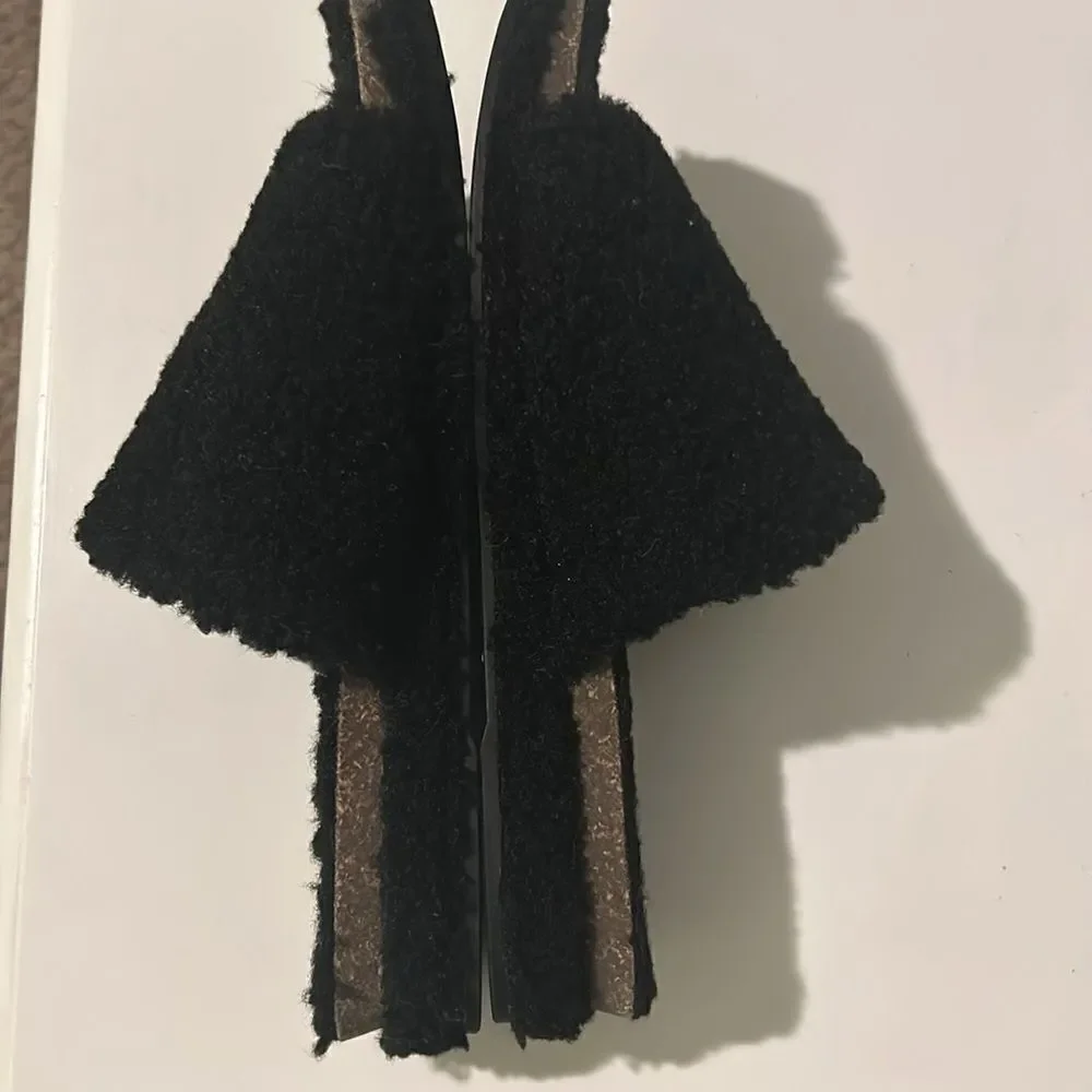 Lucky Brand Gadini Woman’s faux shelling open toe slide slippers black size 7 - Picture 3 of 6